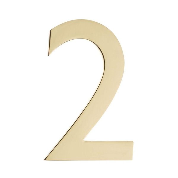 Perfectpatio House Number 2Polished Brass 5 in. PE615670